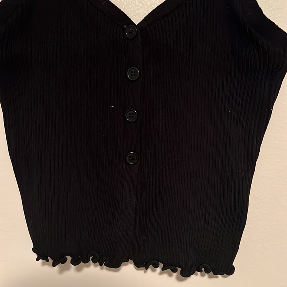 Black Bottom Ruffle Tank Top - Picture 2 of 3